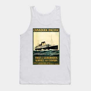 Fast Luxurious Service To Canada Atlantic Advertising Vintage Ocean Travel Tank Top